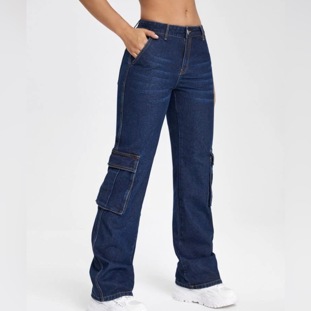Denim Pocket Cargo Pants